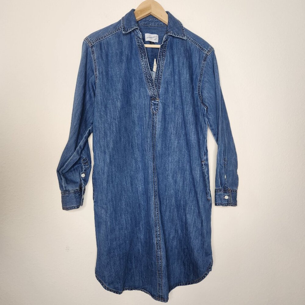 NWOT Universal Thread Womens XS Blue Denim Mini Dress V-neck